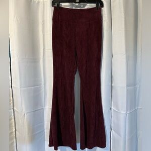 Velvet Burgundy Stretchy Flare Pants